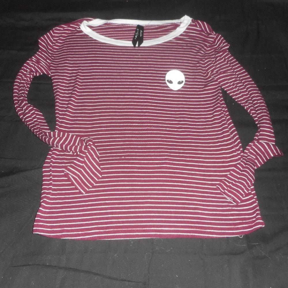 Luna Chix Red Stripe Alien Shirt